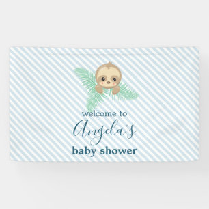 Banderoles Baby shower mou Blue Baby Sloth