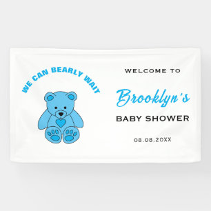 Banderoles Baby shower Nous Pouvons Attendre Teddy Bear Bienv