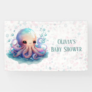 Banderoles Baby shower Octopus coloré mignon personnalisé