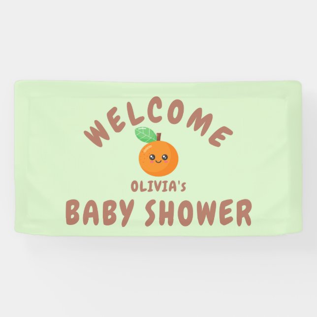 Banderoles Baby shower orange de Little Cutie (Horizontal)