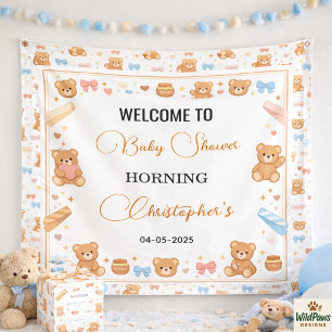 Banderoles Baby Shower Ourson en Peluche Garçon Joli Ours B