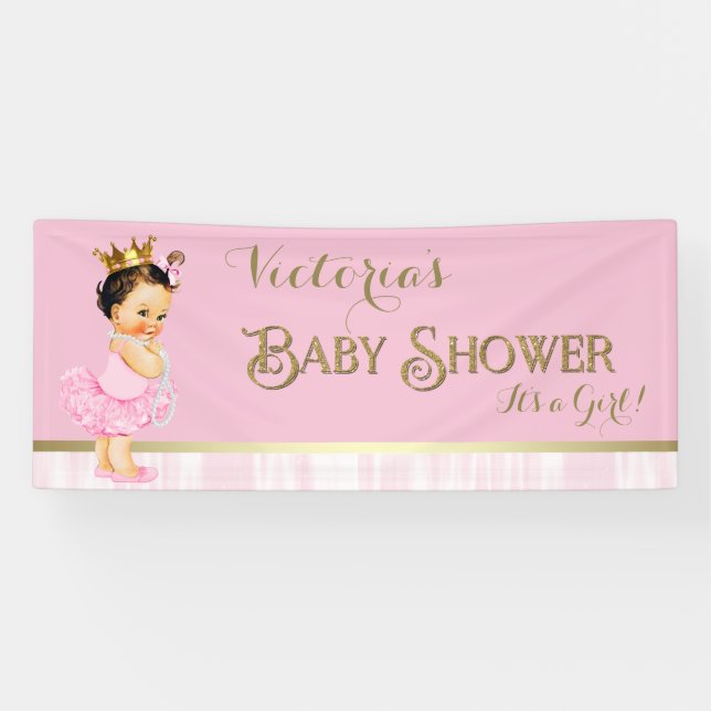 Banderoles Baby shower Pearl Princess Ballerina Tutu (Horizontal)
