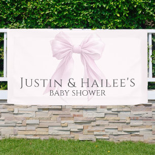 Banderoles Baby Shower personnalisé Coquette Fille Arc-en-cie