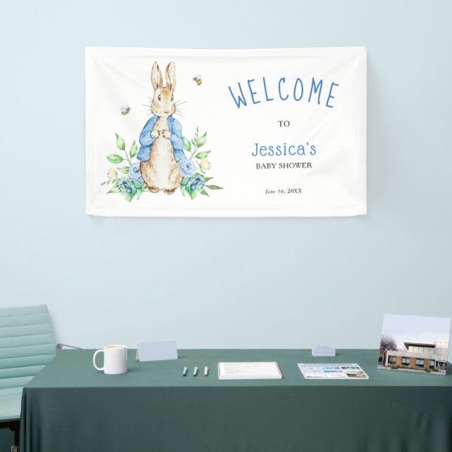 Banderoles Baby shower Peter Rabbit Affiche de bienvenue (Salon professionnel)