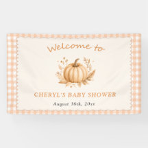 Baby Shower Petit Citrouille à Carreaux