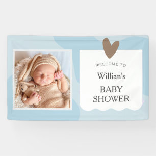 Banderoles Baby shower photo Light Blue Star Bienvenue