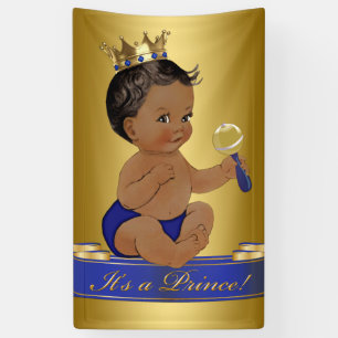 Banderoles Baby Shower Prince Afro-Américain