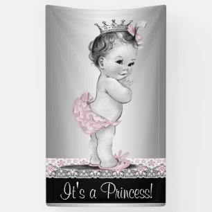 Banderoles Baby shower Princesse vintage