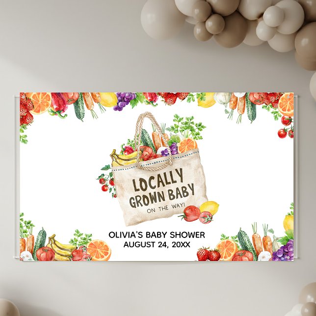 Banderoles Baby Shower Produits Locaux (Locally Grown Baby Shower Banner)