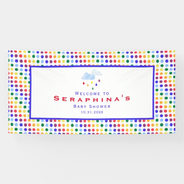 Banderoles Baby shower Rainbow Polka Dot Storm (Horizontal)
