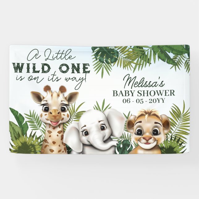Banderoles Baby shower Safari animal sauvage (Horizontal)