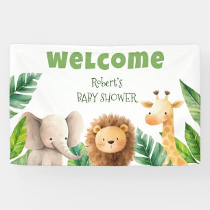 Banderoles Baby shower Safari animal watercolor