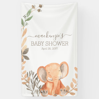 Banderoles Baby shower Safari Elephant Aquarelle