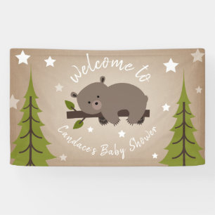 Banderoles Baby shower somnolent d'ours