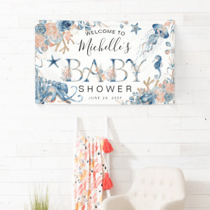 Banderoles Baby shower sous-marin d'aquarelle enchanteur