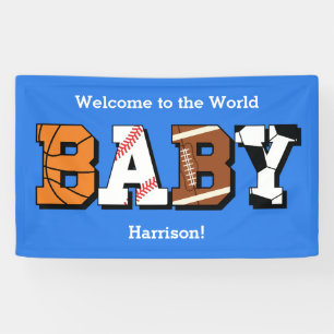 Banderoles Baby shower sportif Co-ed Theme Boy Blue