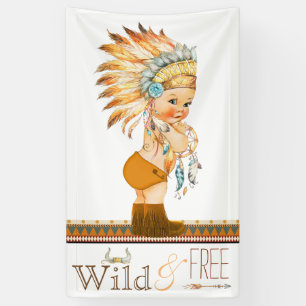Banderoles Baby shower tribal Wild and Free Boys