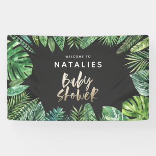 Banderoles Baby shower tropical de manuscrit de palmette et