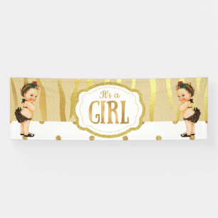 Banderoles Baby shower vintage Banne d'impression de zèbre