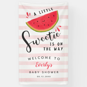 Banderoles Baby shower Watermelon Little Sweetie Bienvenue
