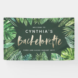 Banderoles Bachelorette en feuille de palme tropicale et en o