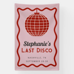 Banderoles Bachelorette rétro Wave Pink et Red Dernier Disco