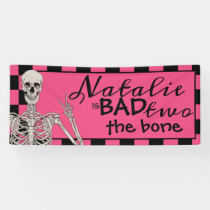 Banderoles Bad Two The Bone Halloween 2e anniversaire Pink Pa