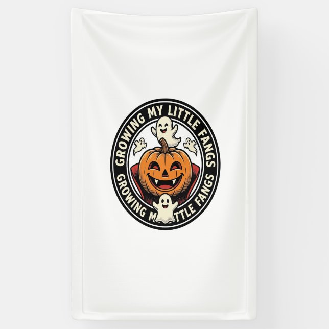 Banderoles Badge de citrouille de vampire faisant pousser mes (Vertical)