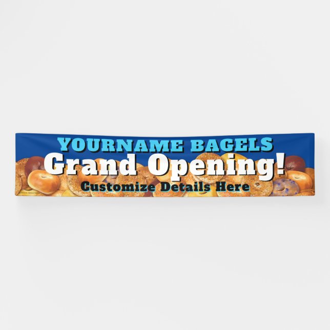 Banderoles Bagel Business Banner Grande ouverture personnalis (Horizontal)