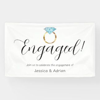 Banderoles Bague de fiançailles en or avec diamant bleu sur m