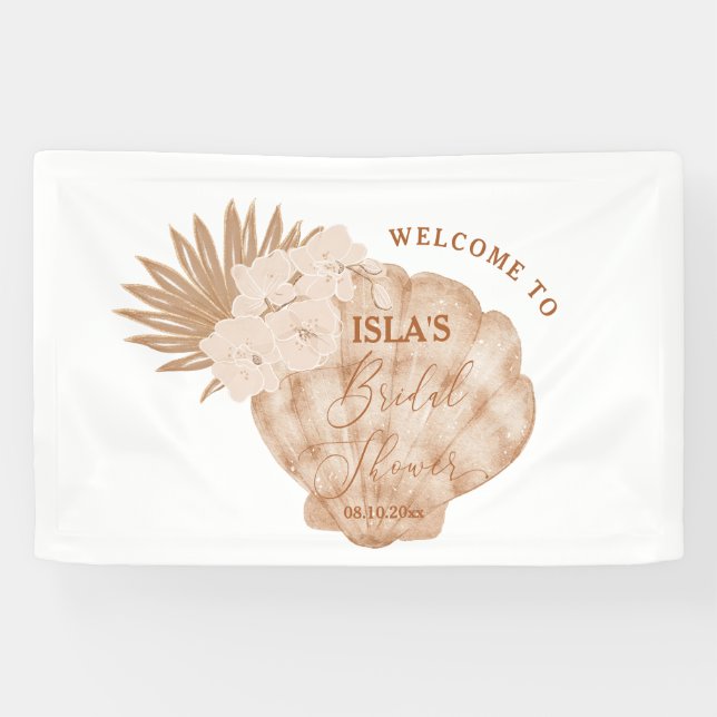 Banderoles Baigneuse de coquillages Bohème Fête prénuptiale (Horizontal)