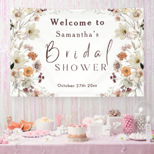 Banderoles Bain de mariage moderne Bohème Fleur sauvage Paste