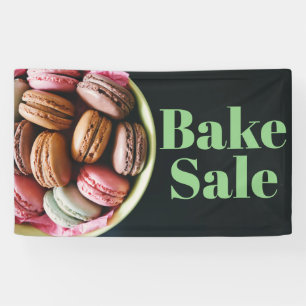 Banderoles Bake Sale Fundraising Table Banner Macarons