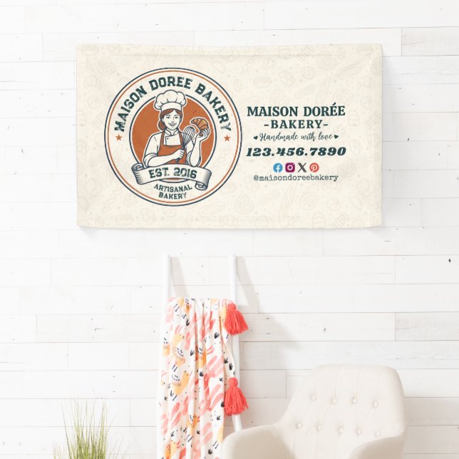 Banderoles Bakery Store Pastry Chef Dessert Sweets Cake Baker (En situation)