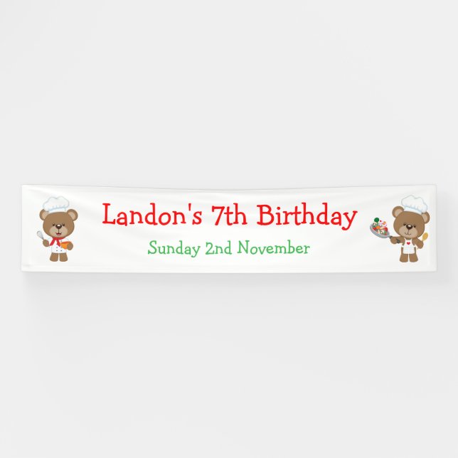 Banderoles Baking Bear Anniversaire (Horizontal)