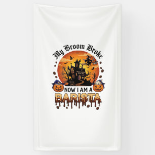 Banderoles Balai Brisé Barista Halloween Sorcière Café Citrou