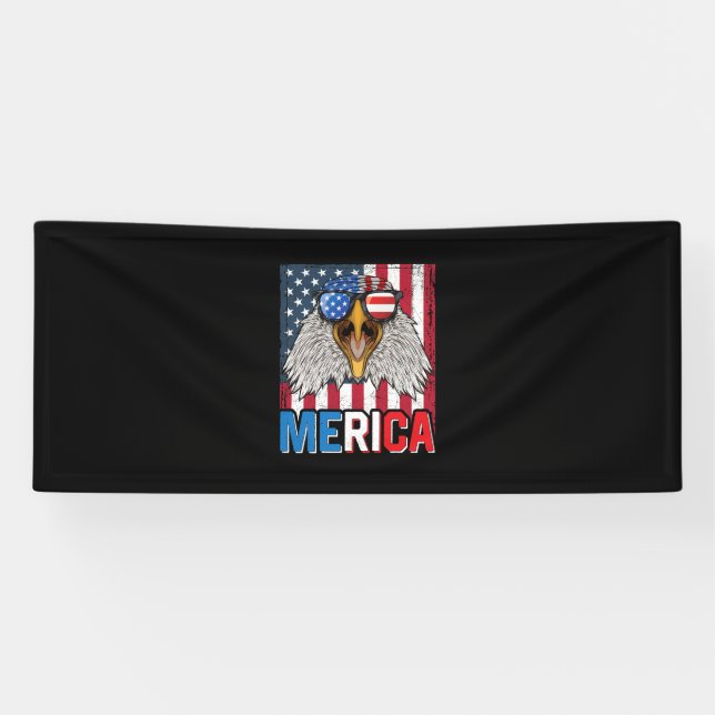 Banderoles Bald Eagle Merica 4 juillet (Horizontal)
