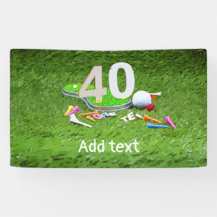 Banderoles Ball de golf avec tee pour 40 ans