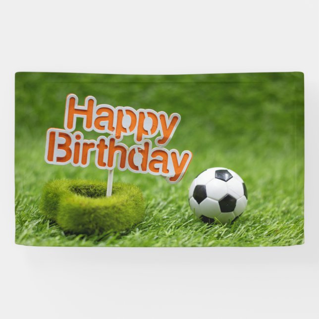 Banderoles Balle de football avec Joyeux Anniversaire Connexi (Horizontal)