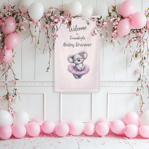 Banderoles Ballerina Baby Girl Douche Vertical Koala Bienvenu