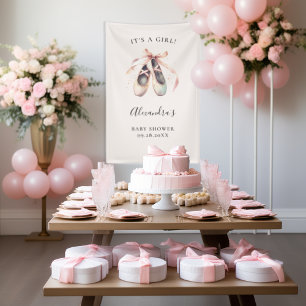 Banderoles Ballerina Chaussures Rose Baby Girl Douche fond