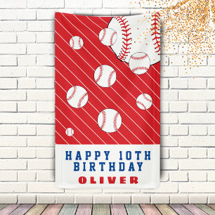Banderoles Balles de Baseball Rouges Fête d'anniversaire Enfa