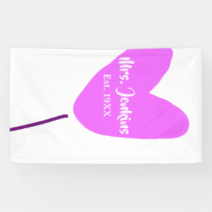 Banderoles Ballon coeur rose Mme ajouter nom est. Ajouter ann