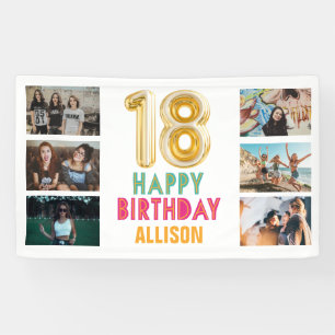 Banderoles Ballon de 18e anniversaire Photo Joyeux Anniversai