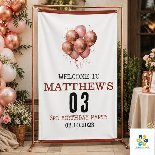 Banderoles Ballon en aquarelle pailleté rose gold pour 3ème a