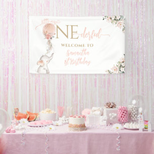 Banderoles Ballon Little Miss Onederful Girl 1er Anniversaire