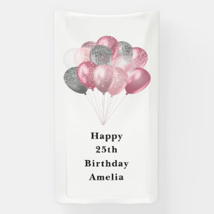 Banderoles Ballons de losange de la Glitterie en rose et arge