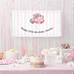 Banderoles Ballons de losange de la Glitterie en rose et arge