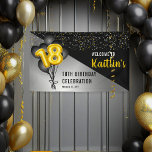 Banderoles Ballons élégants Noir | Gold 18th Birthday Party<br><div class="desc">Les ballons noirs en retour vers les ballons à chiffres d'or donnent une touche dramatique à ce design de fête du 18e anniversaire. Conception composite par Holiday Hearts Designs (droits réservés). D'autres numéros d'âge sont disponibles dans notre boutique. Si vous ne voyez pas de design pour l'âge particulier que vous...</div>