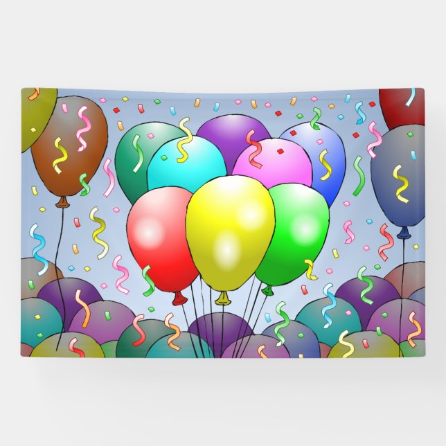 Banderoles Ballons et Confettis (Horizontal)